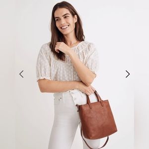 NWOT Madewell Zip Top Transport Crossbody in English Saddle Leather